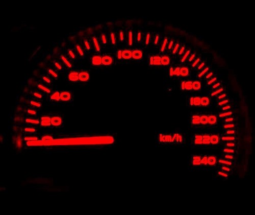 Full red led dash speedo - led,